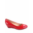 thumbnail image 1 of Fisher-8 Women's Slip On Patent Round Toe Low Wedge Heel Pump Shoes ( Red, 9 ), 1 of 2