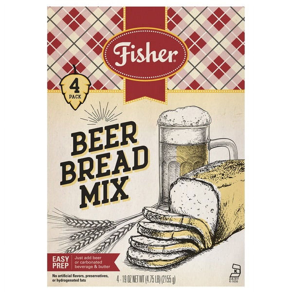 Fisher Artisan Beer Bread Mix, 19 Ounce (Pack of 4)
