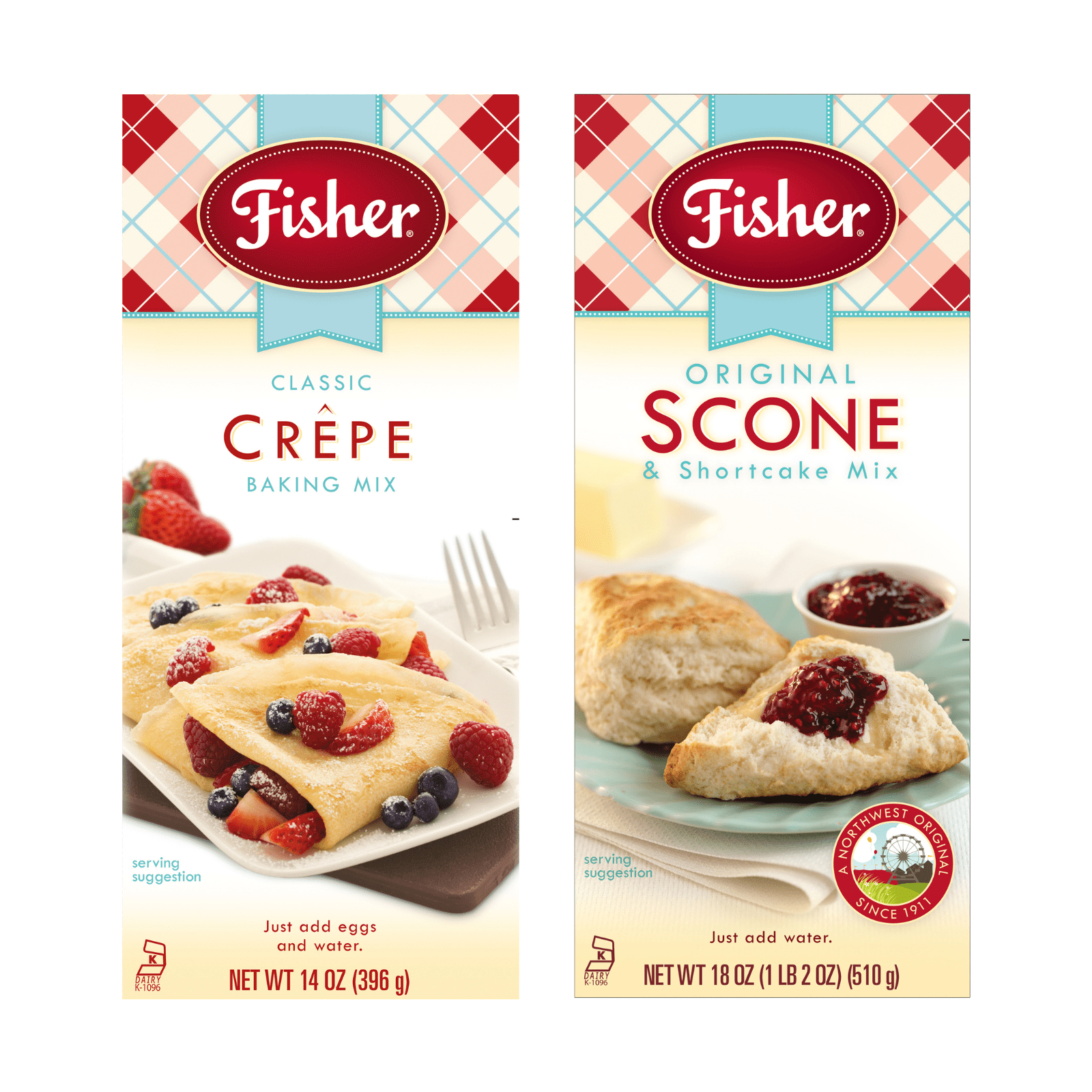 Fisher Baking Mix Sampler Original Scone & Shortcake (18 oz) and ...