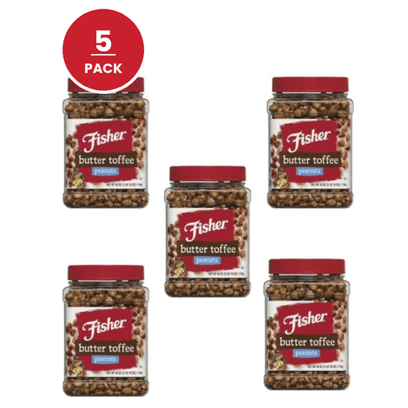 Fisher Butter Toffee Peanuts | Sweet & Crunchy Snack | High-Protein | Fresh Roasted Peanuts Coated in Buttery Toffee - 42 Ounce each