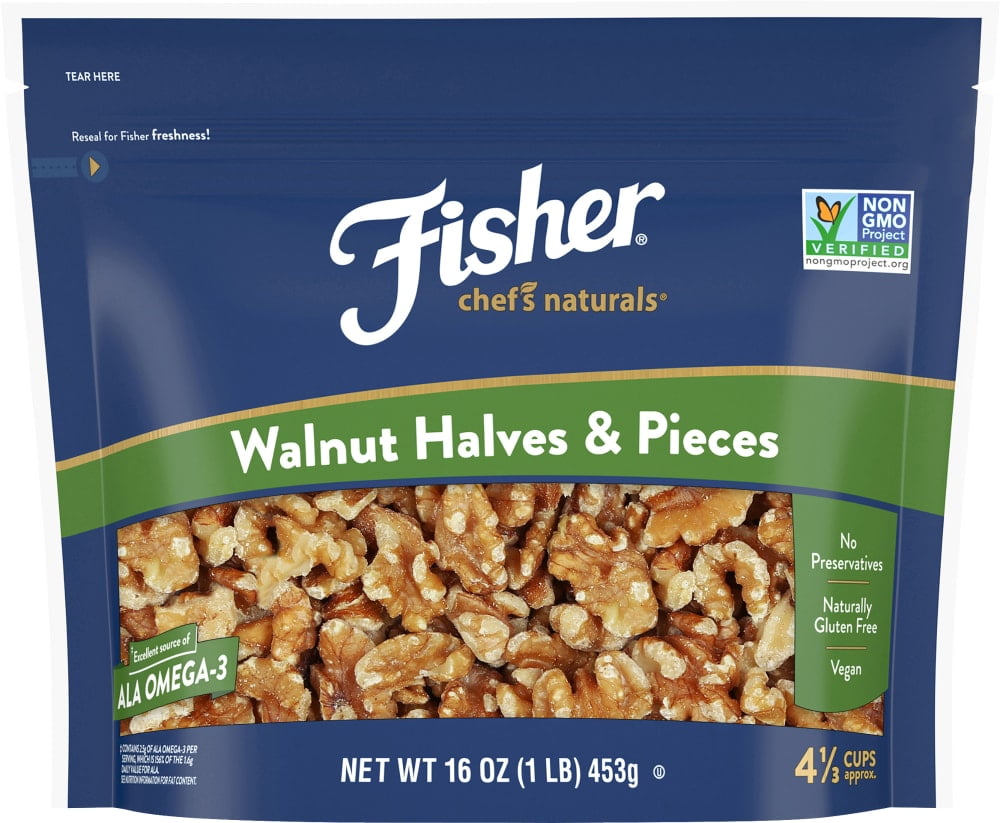 Fisher California Grown Unsalted Walnuts