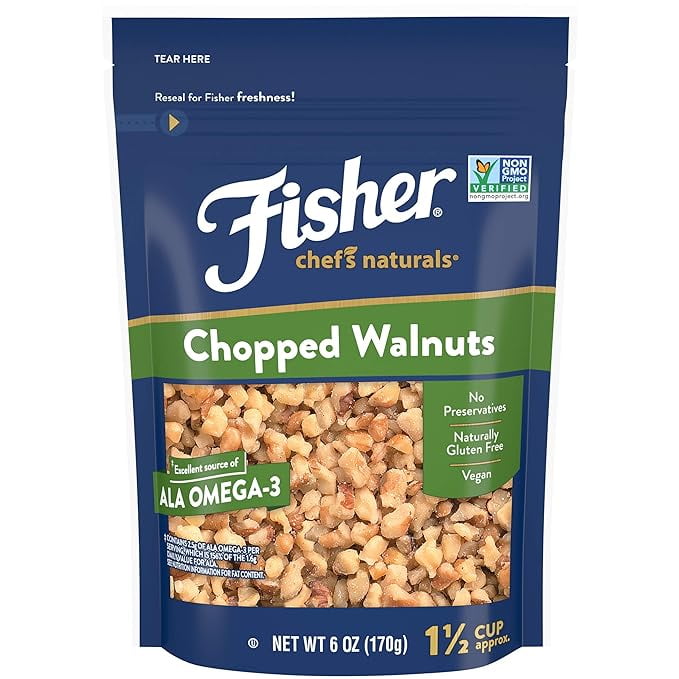 Fisher Chef's Naturals Chopped Walnuts, 6 Ounces, California Grown