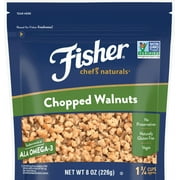 Fisher Chef's Naturals Gluten Free, No Preservatives, Non-GMO Chopped Walnuts, 8 oz Bag