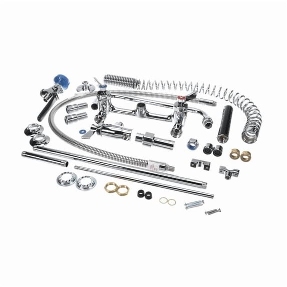 Fisher 34410 Genuine OEM Pre-Rinse with Ceramic Cartridges - 8 in. Backsplash, Lever Handles, Add-on Faucet, 12 in. Swing Spout