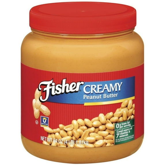 Fisher Natural Peanut Butter Creamy, 35-Pound Pail
