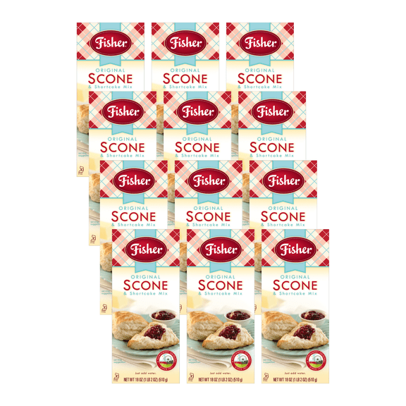 Fisher Original Scone & Shortcake Mix, 18 oz (12 Pack)