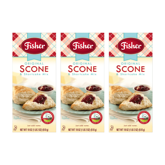 Fisher Original Scone & Shortcake Mix, 18 oz (3 Pack)