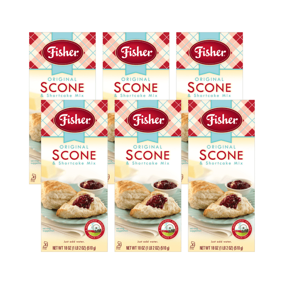 Fisher Original Scone & Shortcake Mix, 18 oz (6 Pack)