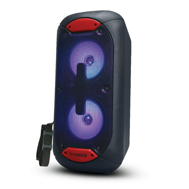 Fisher Portable Bluetooth Speakers with LED Lighting, Black, FBX520R