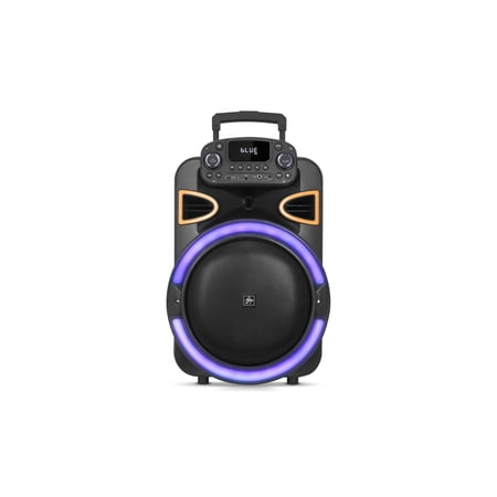 Fisher Portable Bluetooth Wireless Speaker System: 15" Subwoofer 80W Peak Power Loud HD Deep Bass Sound|LED Lights|Rechargeable|Karaoke|Remote|TWS Pairing|USB Port|TF|AUX|FM Radio|MIC Input|Equalizer