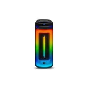 Fisher Portable Bluetooth Wireless Speaker System Dual 10" Subwoofer 80W Peak Power Loud HD Deep Bass Sound|LED Lights|Rechargeable|Karaoke|Remote|TWS Pairing|USB Port|TF|AUX|FM Radio|2 MIC Input