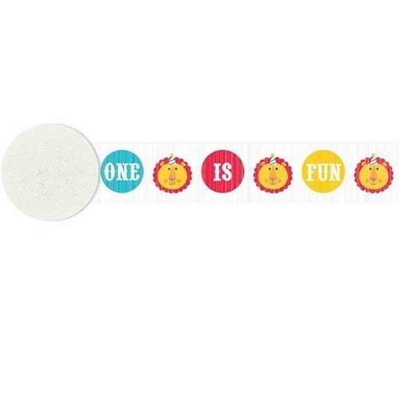 Fisher-Price 1st Birthday Crepe Paper Party Streamer, 30ft