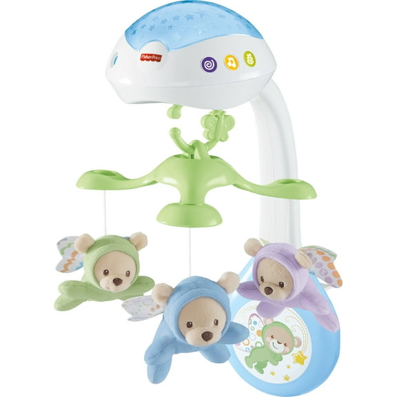 Fisher-Price 3-in-1 Projection Mobile, Butterfly Dreams, Baby Crib Toy with Light Projection