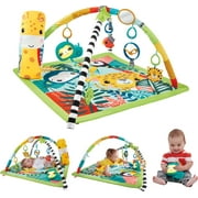 Fisher-Price 3-in-1 Rainforest Sensory Gym Tummy Wedge with 6 Baby Toys Newborn to Toddler