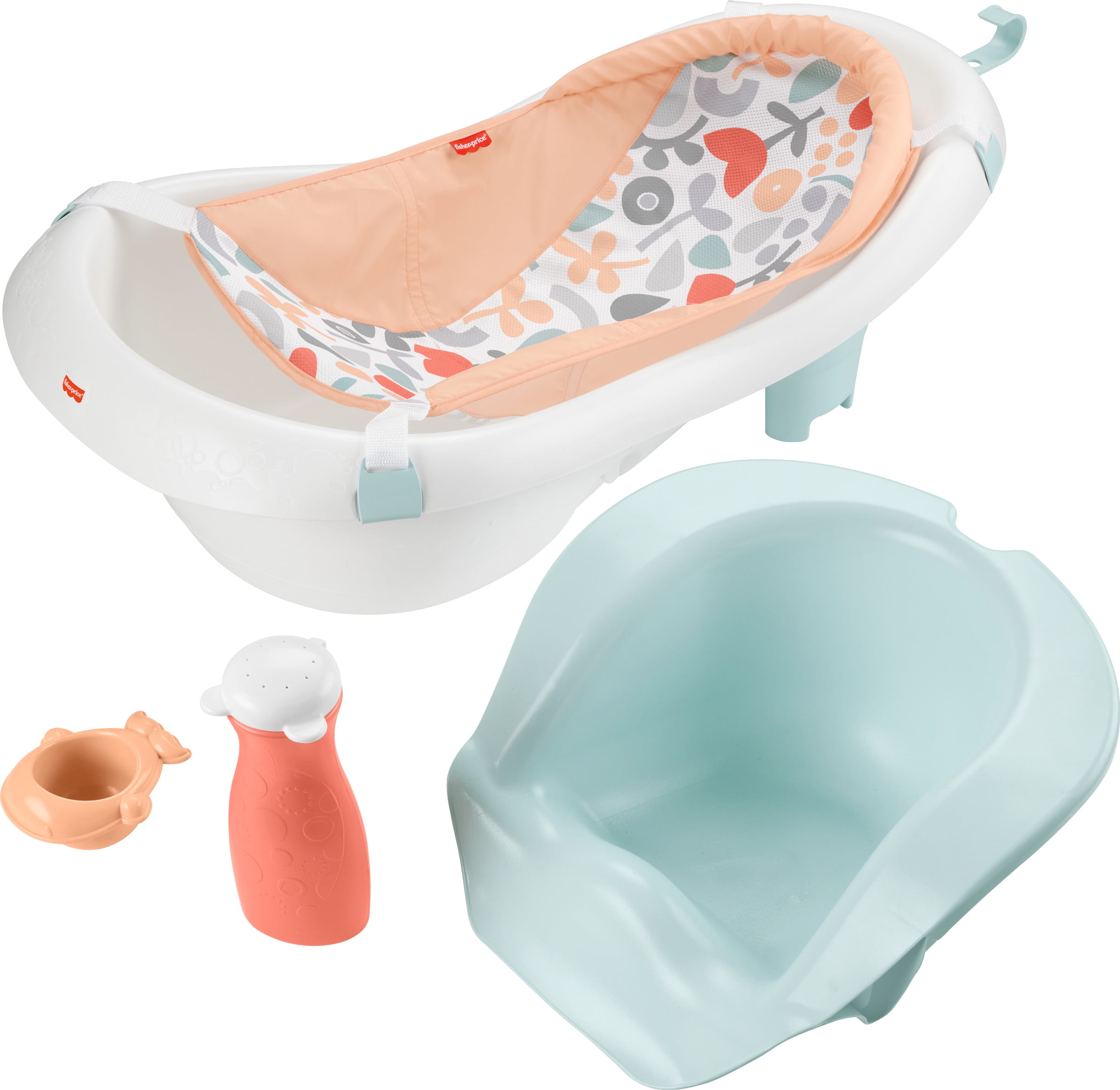 Fisher Price 4 in 1 Sling n Seat Baby Bath Tub for Newborn to Toddler Summer Blossoms New Plastic
