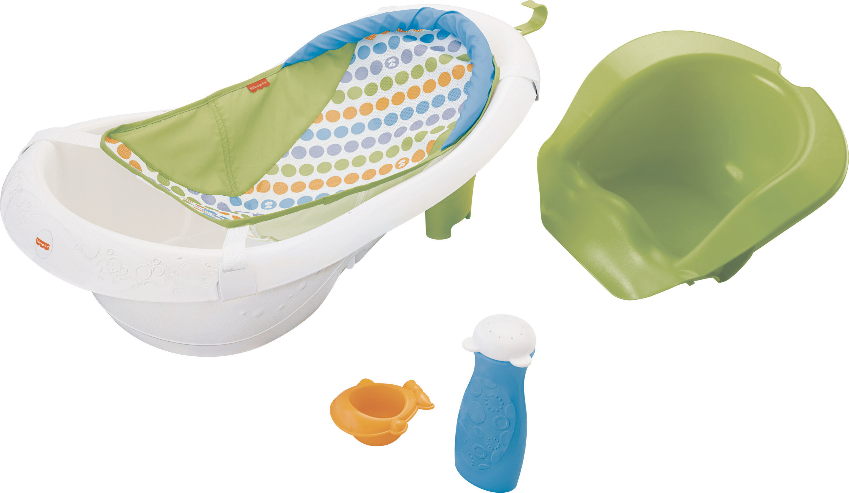 Fisher-Price 4-in-1 Sling ‘n Seat Tub Adjustable Baby Bath for Infant to Toddler with 2 Toys, Unisex - image 1 of 7