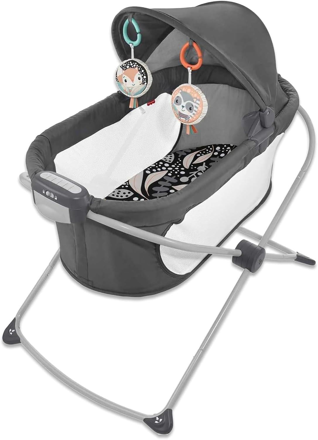Fisher Price Baby Crib Soothing View Bassinet Portable Bassinet for Baby Foldable with Projection Lights for Babies Newborns Infants Folding