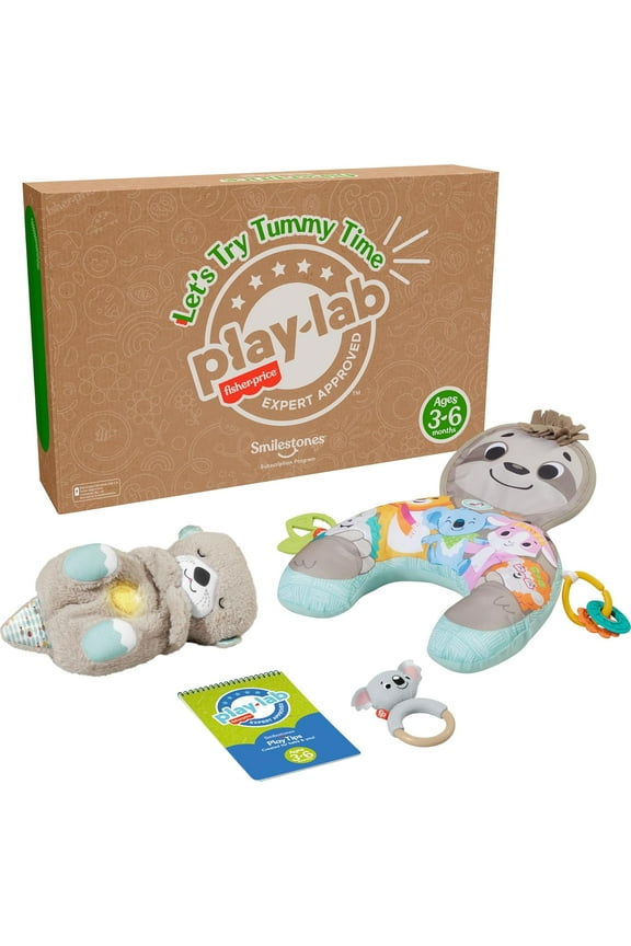 Baby Play Kit Let’s Try Tummy Time Gift Set, Developmental Toys with Activity Guide for Infants Ages 3+ Months