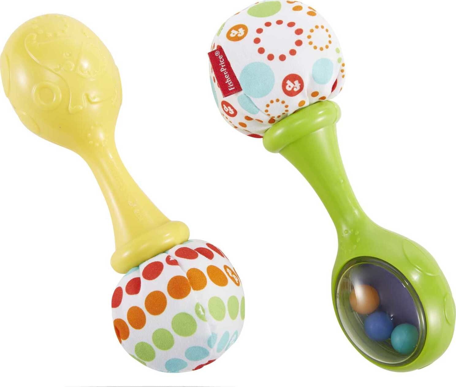 Fisher-Price Baby Toys Rattle 'n Rock Maracas, Set of 2 Soft Musical  Instruments for Infants 3+ Months, Green & Yellow