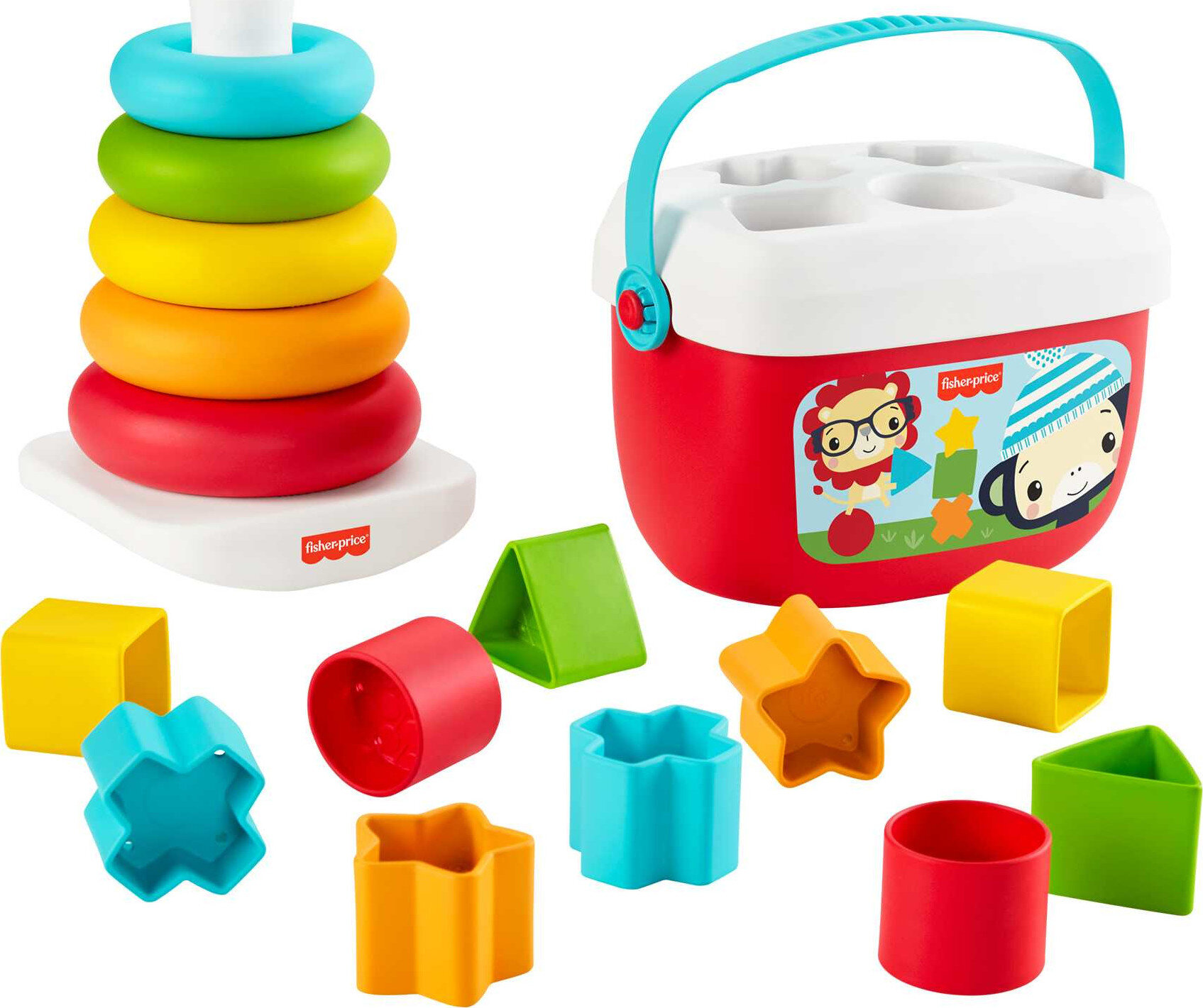 Fisher-Price Baby’s First Blocks & Rock-a-Stack Infant Toy Gift Set Made From Plant-Based Materials - image 1 of 6