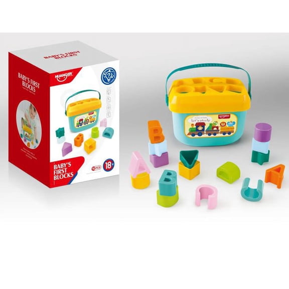 Fisher-Price Baby's First Blocks, Set of 10 Blocks for Classic Stacking and Sorting Play for Baby & Infants, Ages 6 Months+, FFC84