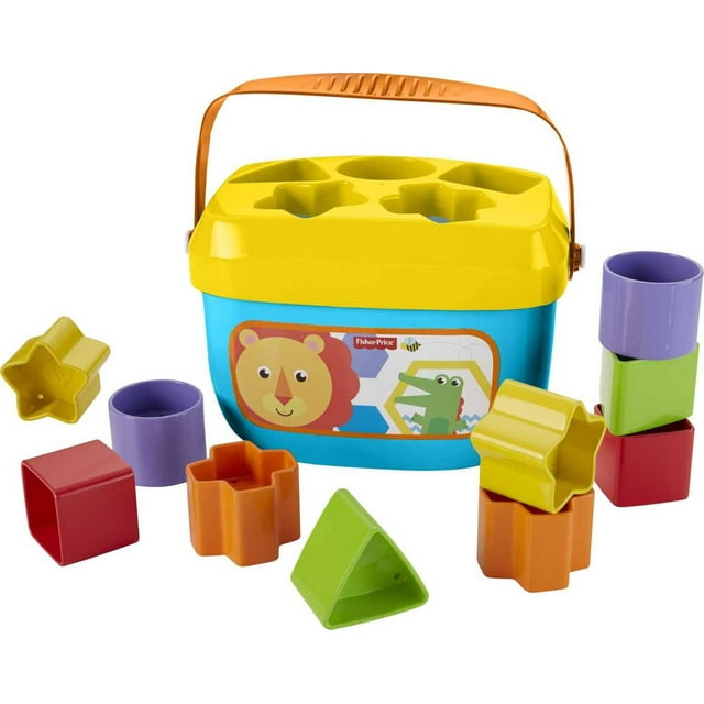 Fisher-Price Baby’s First Blocks Shape-Sorting Toy, Set of 10, for Infants 6+ Months