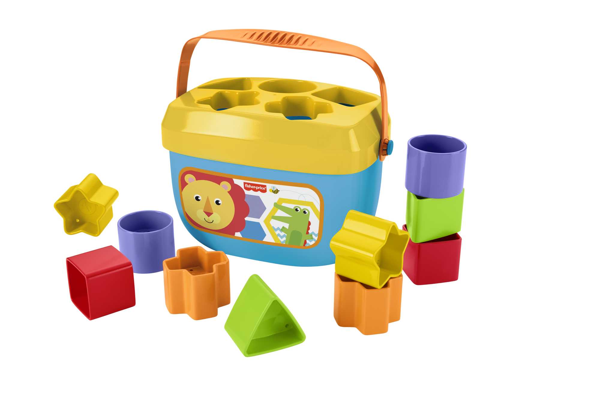 Fisher-Price Baby’s First Blocks Shape Sorting Toy with Storage Bucket, 12 Pieces - image 1 of 7