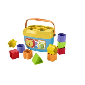 Fisher-Price Babys First Blocks Shape Sorting Toy with Storage Bucket, 12 Pieces For Baby & Toddler
