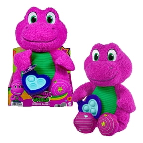 Fisher-Price Barneys World Sensory Barney Plush Toy with Fidget Activity for Toddlers