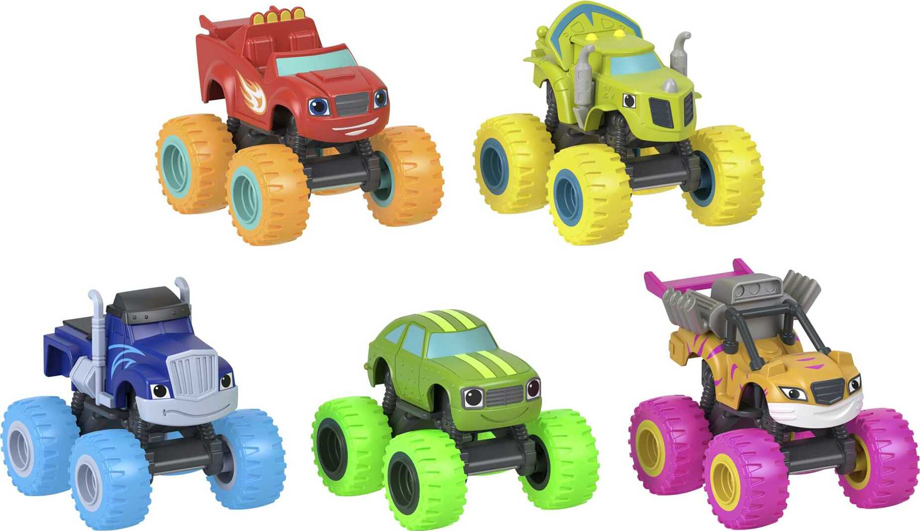 Fisher-Price Blaze and the Monster Machines Neon Wheels 5-Pack of Diecast Toy Trucks - image 1 of 6
