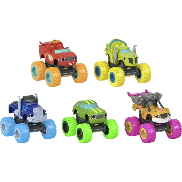 Fisher-Price Blaze and the Monster Machines Neon Wheels 5-Pack of Diecast Toy Trucks