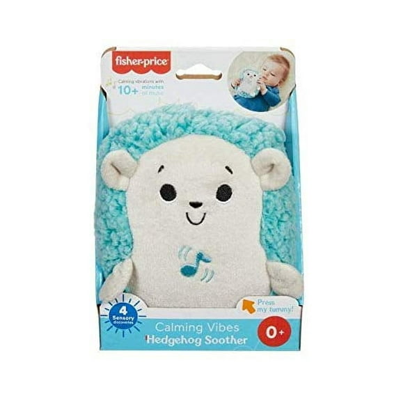 Fisher Price Calming Vibes Hedgehog Soother with Gentle Music and Vibrations for Babies, Gray