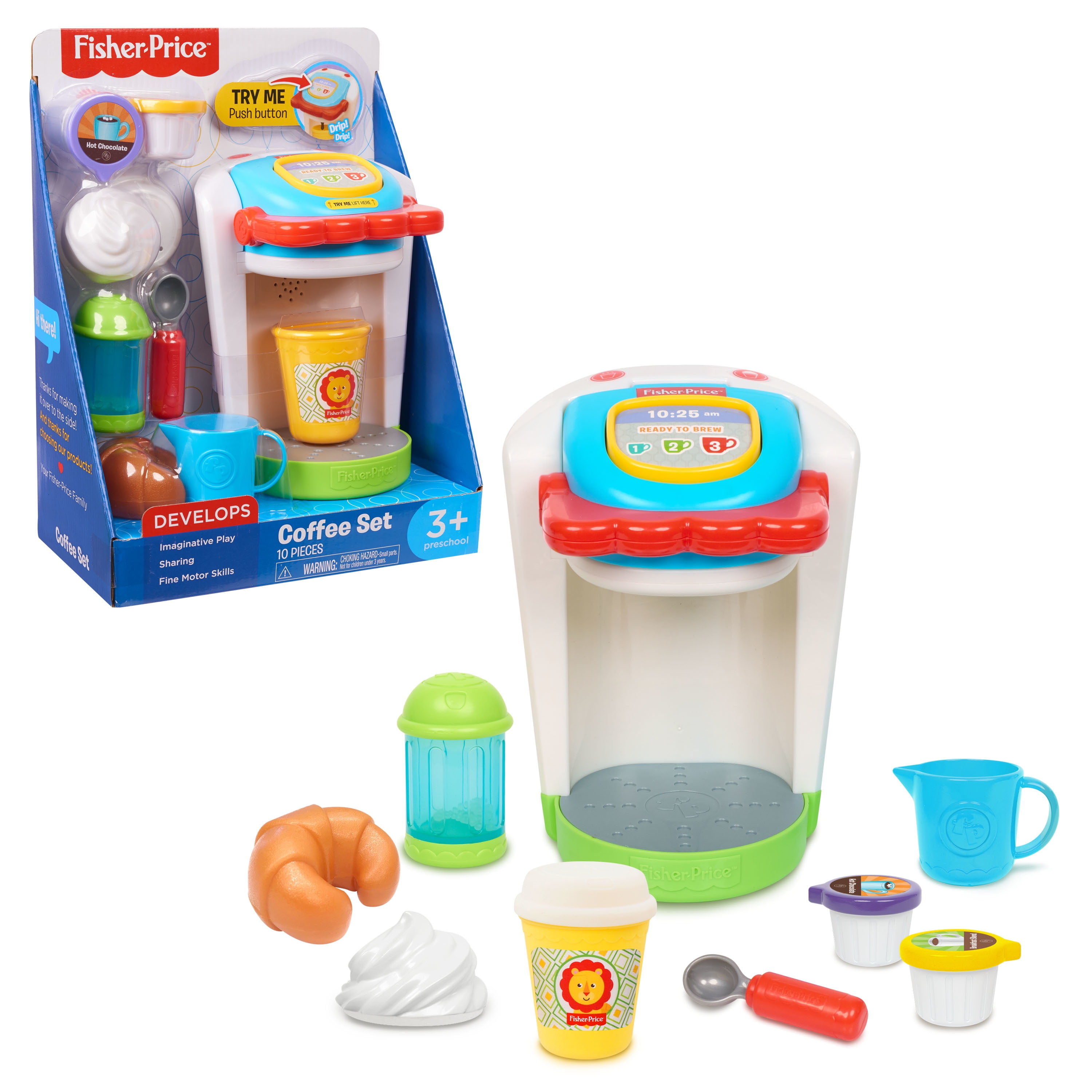 Nothing But Fun Toys My First Coffee Maker Playset Designed for Children  Ages 3+ Years Teal 10.35 x 5.63 x 9.57