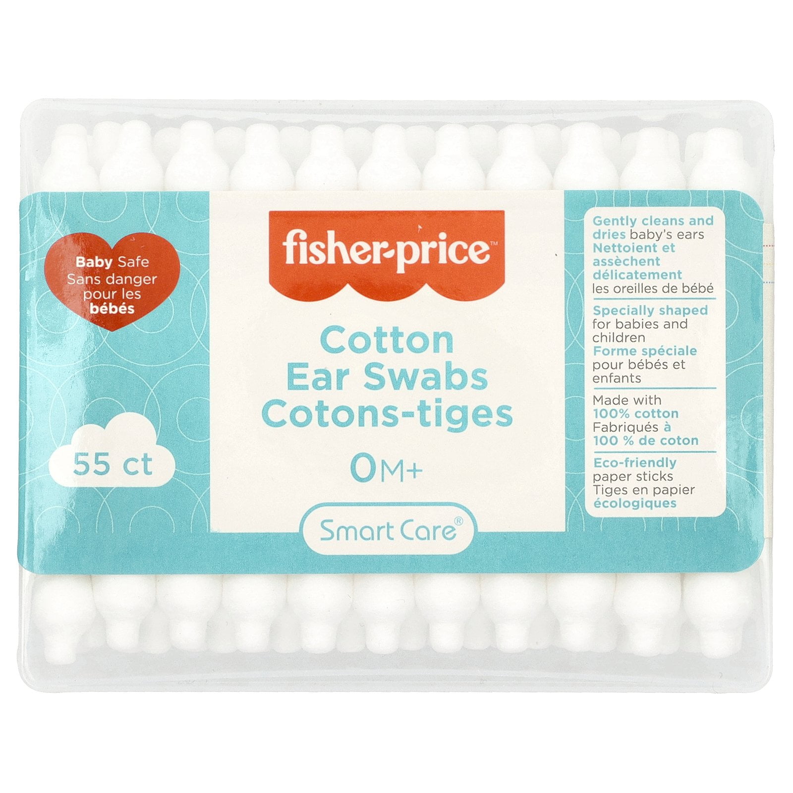 Fisher-Price Cotton Ear Swabs, 0+ Months, 55 Count