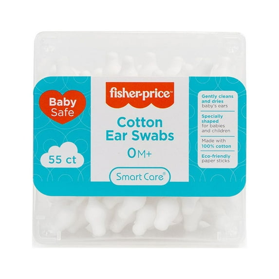 Fisher Price Cotton Ear Swabs 55ct, 12 Pack (55 x 12 = 660 Swabs)