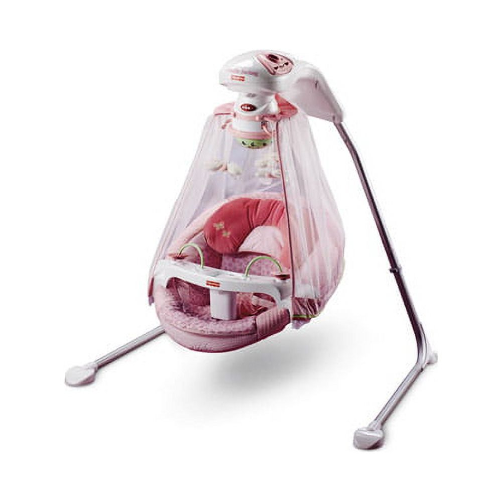 Fisher-Price Cradle Swing with 6-Speeds, Butterfly Garden Papasan - image 1 of 4