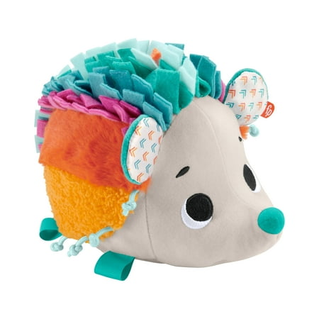 Fisher-Price Cuddle ‘n Snuggle Hedgehog Plush Infant Sensory Toy with Rattle & Crinkle Sounds