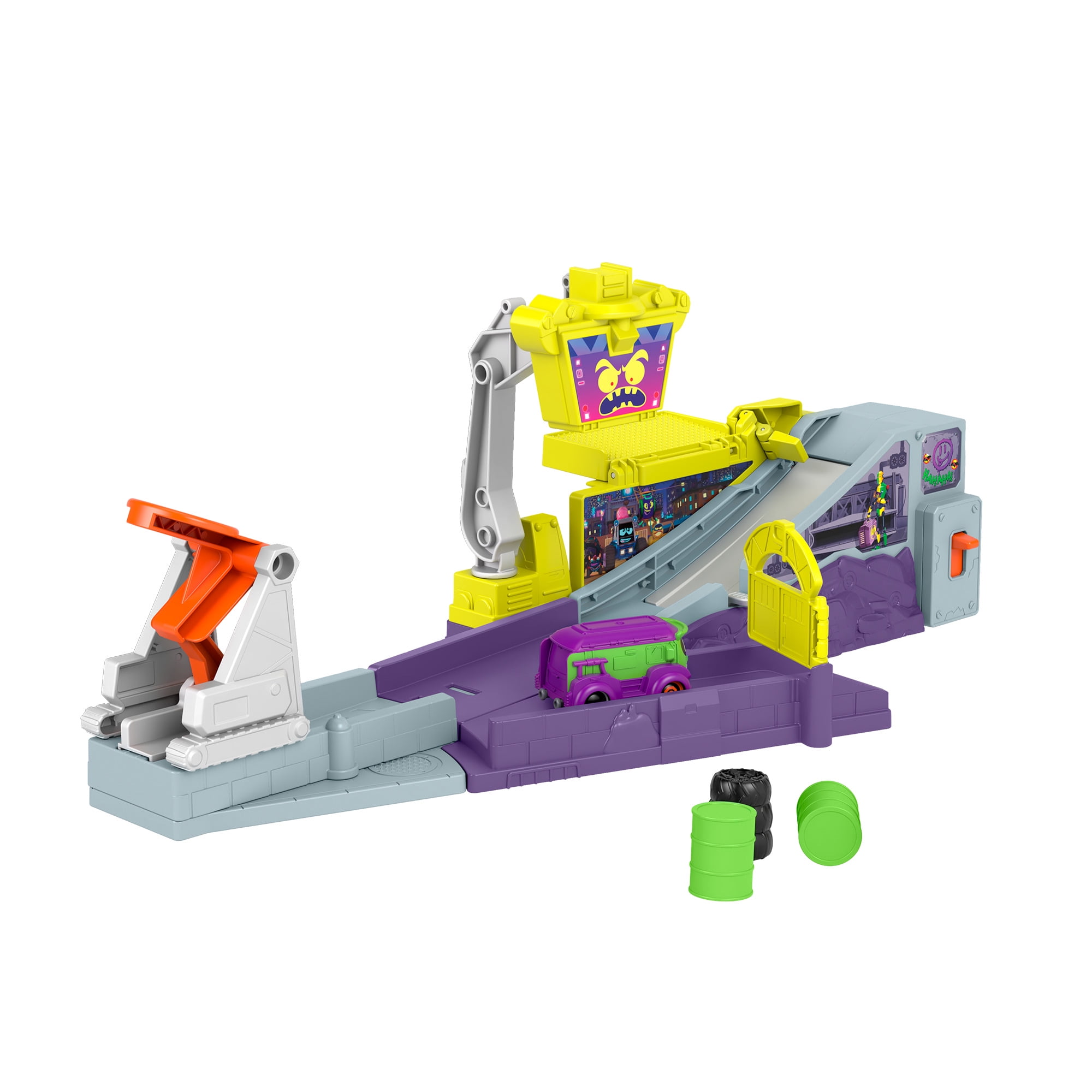 Batwheels Fisher-Price DC Playset with Car Ramp and Launcher, Legion of Zoom Launching HQ - 1 Each