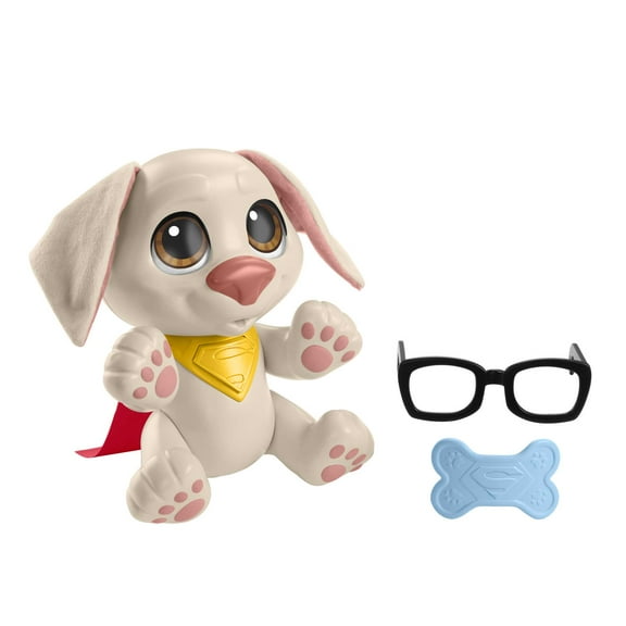 Fisher-Price DC League of Super-Pets Baby Krypto Doll Action Figure with Music Sounds & 2 Accessories