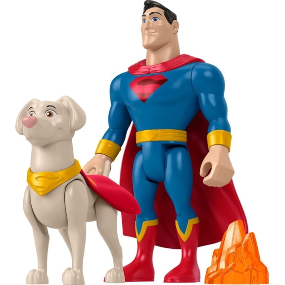 Fisher-Price DC League of Super-Pets Superman & Krypto Figures & Accessories Set, 3 Toys