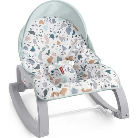 Fisher-Price Deluxe Infant-to-Toddler Rocker Baby Seat with Vibrations & Toys, Pacific Pebble