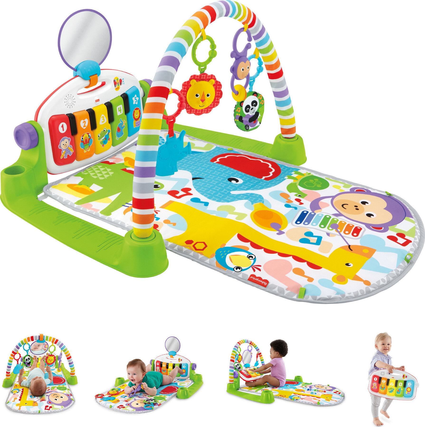 Fisher Price Deluxe Kick Play Infant Activity Mat Piano Gym Tummy Fisher Price Deluxe Kick Play Infant Activity Mat Piano Gym Tummy