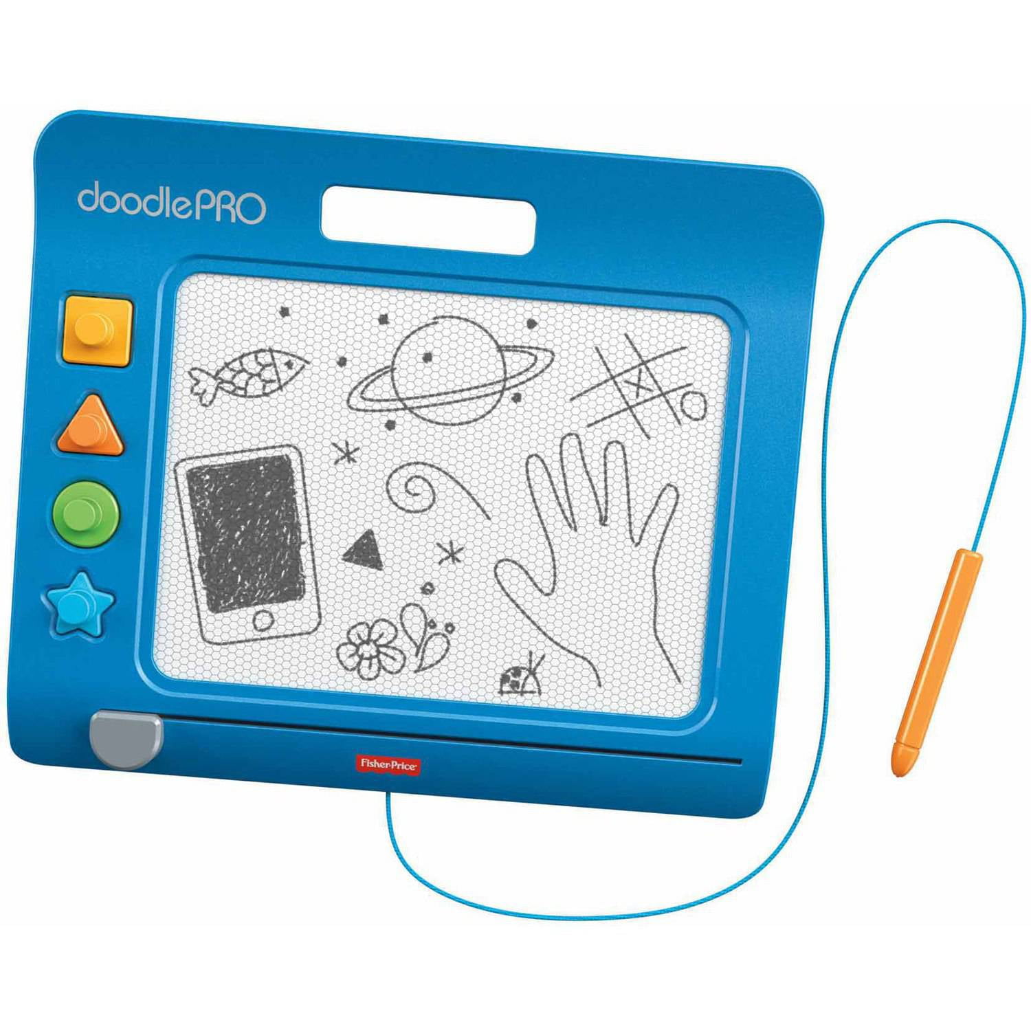 2010 Fisher Price, Magnetic Drawing Pad, Pink Doodle Pro With Attached Pen  