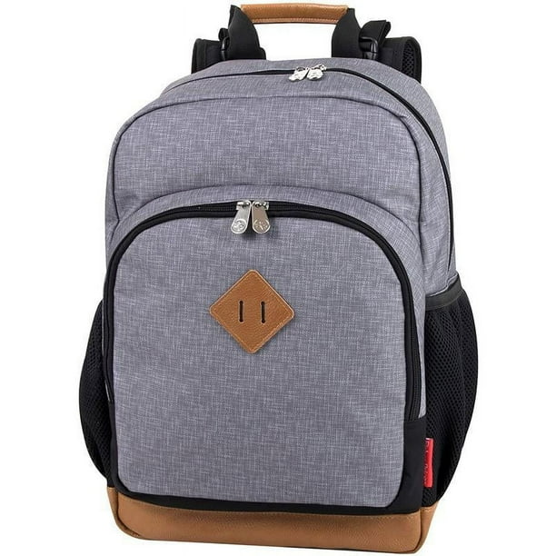 Fisher Price Fastfinder Unisex Multi Pocket Diaper Bag with Changing Pad Stroller Straps Gray Walmart Business Supplies