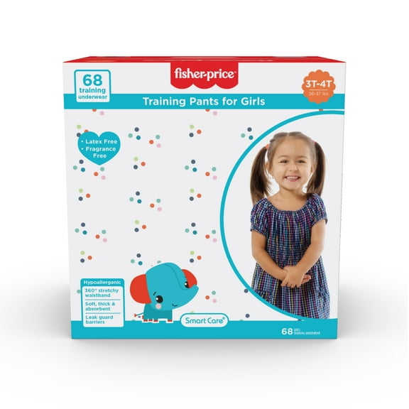 Fisher-Price Girls Training Pants for Toddlers, 3T-4T, 68 Count