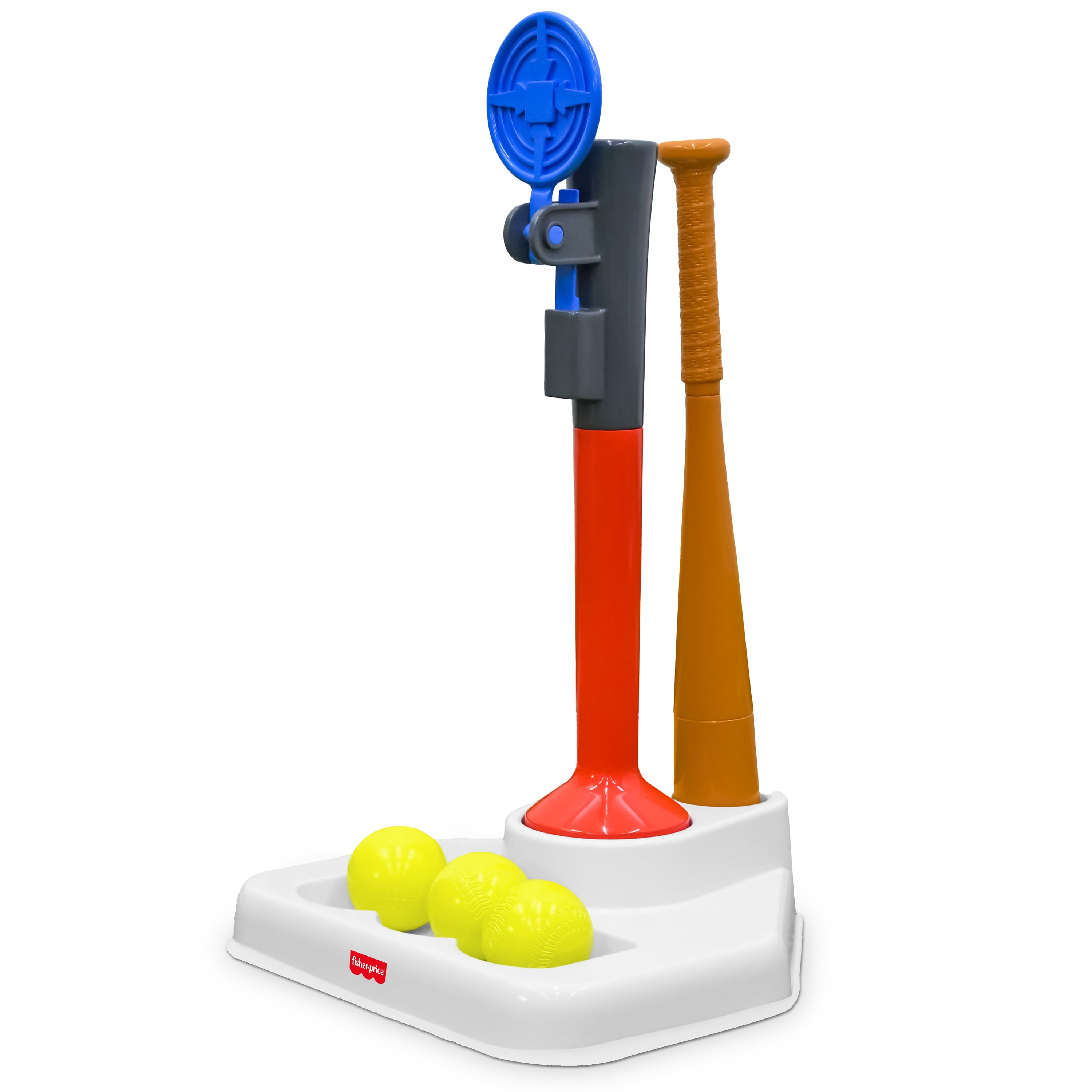 Fisher-Price Grow-to-Pro 2-in-1 Tee Ball Set, Height Adjustable Batting Practice & Outdoor Play Toy, Children Ages 18 Months +