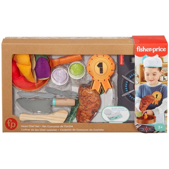 Fisher-Price Head Chef Set, Pretend Kitchen Play Set, Multi-color