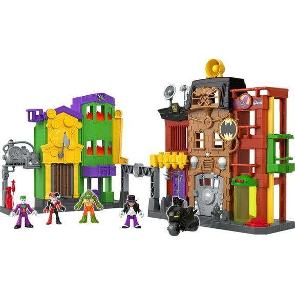 Fisher-Price Imaginext DC Super Friends Batman Toy, Crime Alley Playset with Figures & Accessories for Preschool Kids Ages 3+ Years