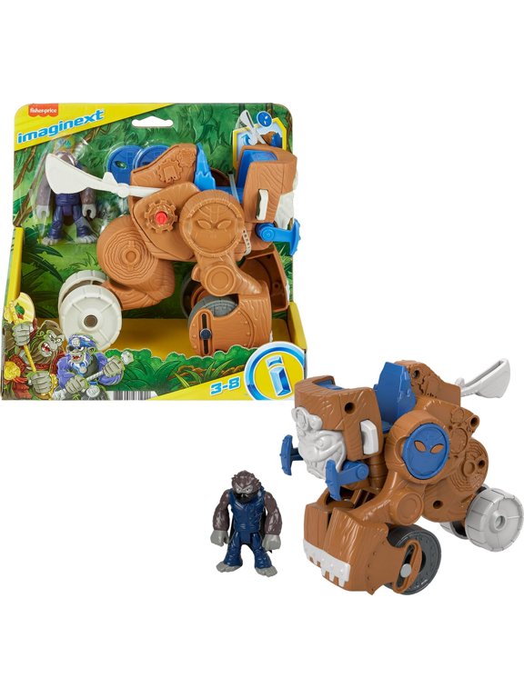 Imaginext Preschool Toy Monkey Catapult Poseable Figure Set with Launching Action for Pretend Play Ages 3+ Years