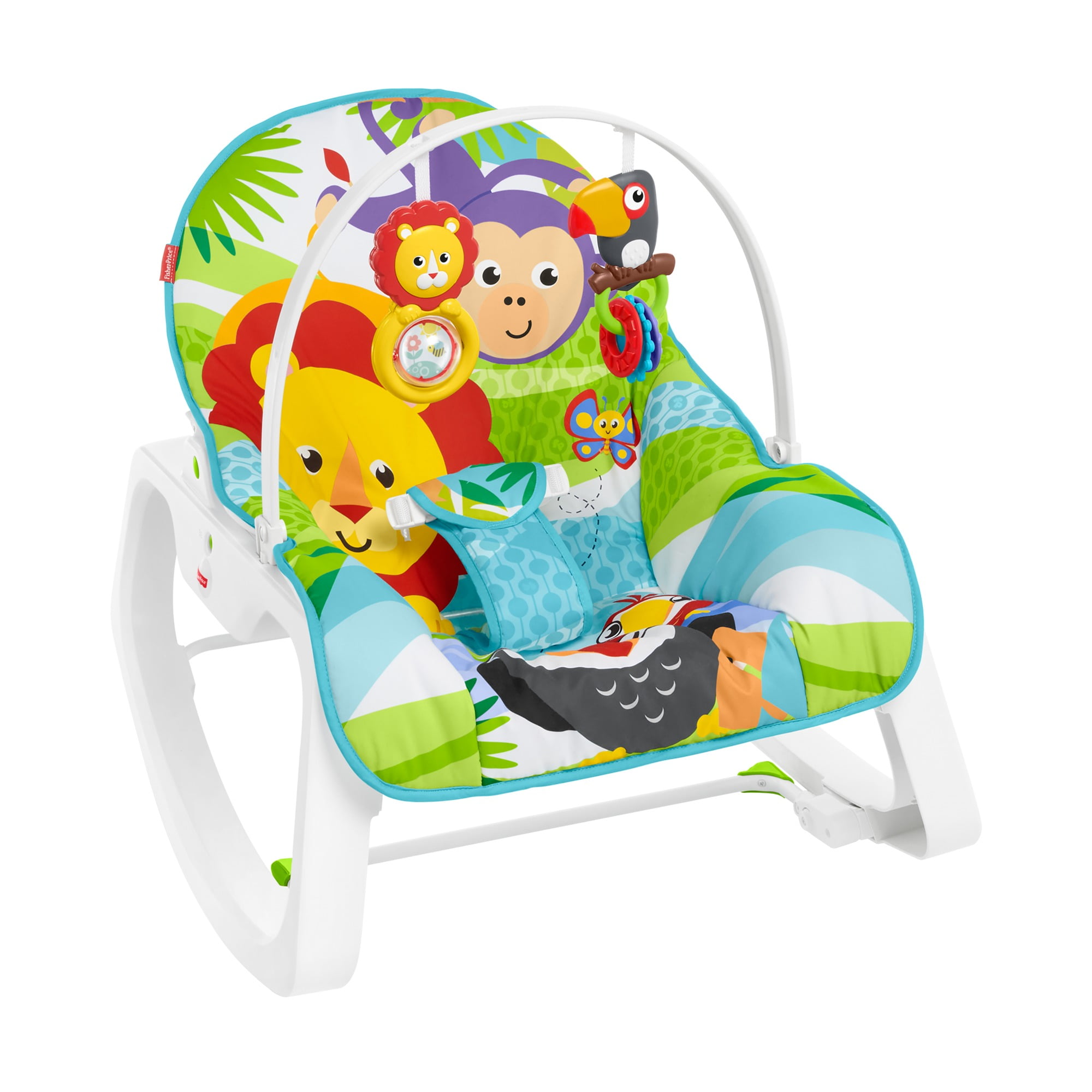 Fisher-Price Infant-To-Toddler Rocker, Green Jungle with Removable